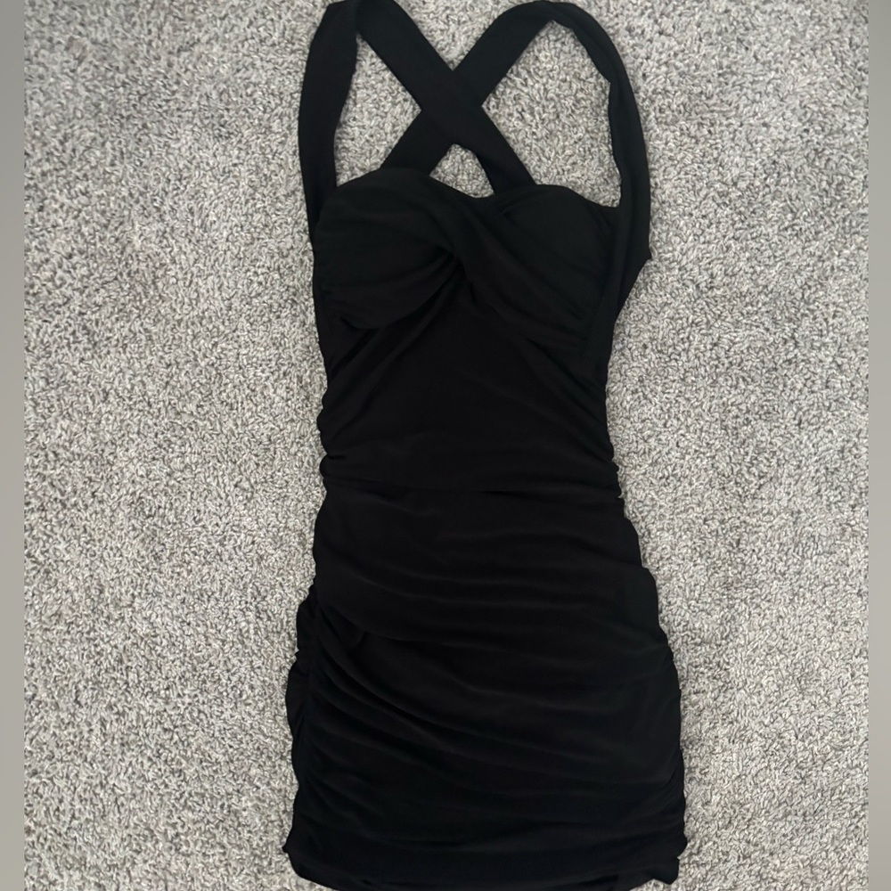 Windsor Black Cross-Strapped Ruched size xs